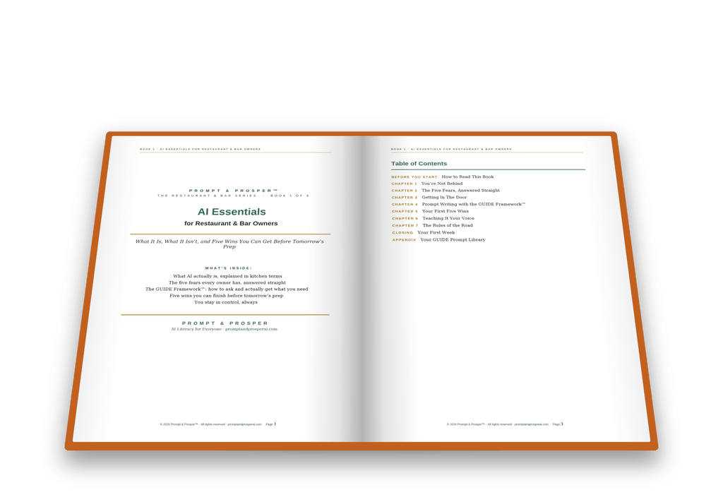 AI Essentials for Restaurant & Bar Owners: What It Is, What It Isn’t, and Five Wins You Can Get Before Tomorrow’s Prep