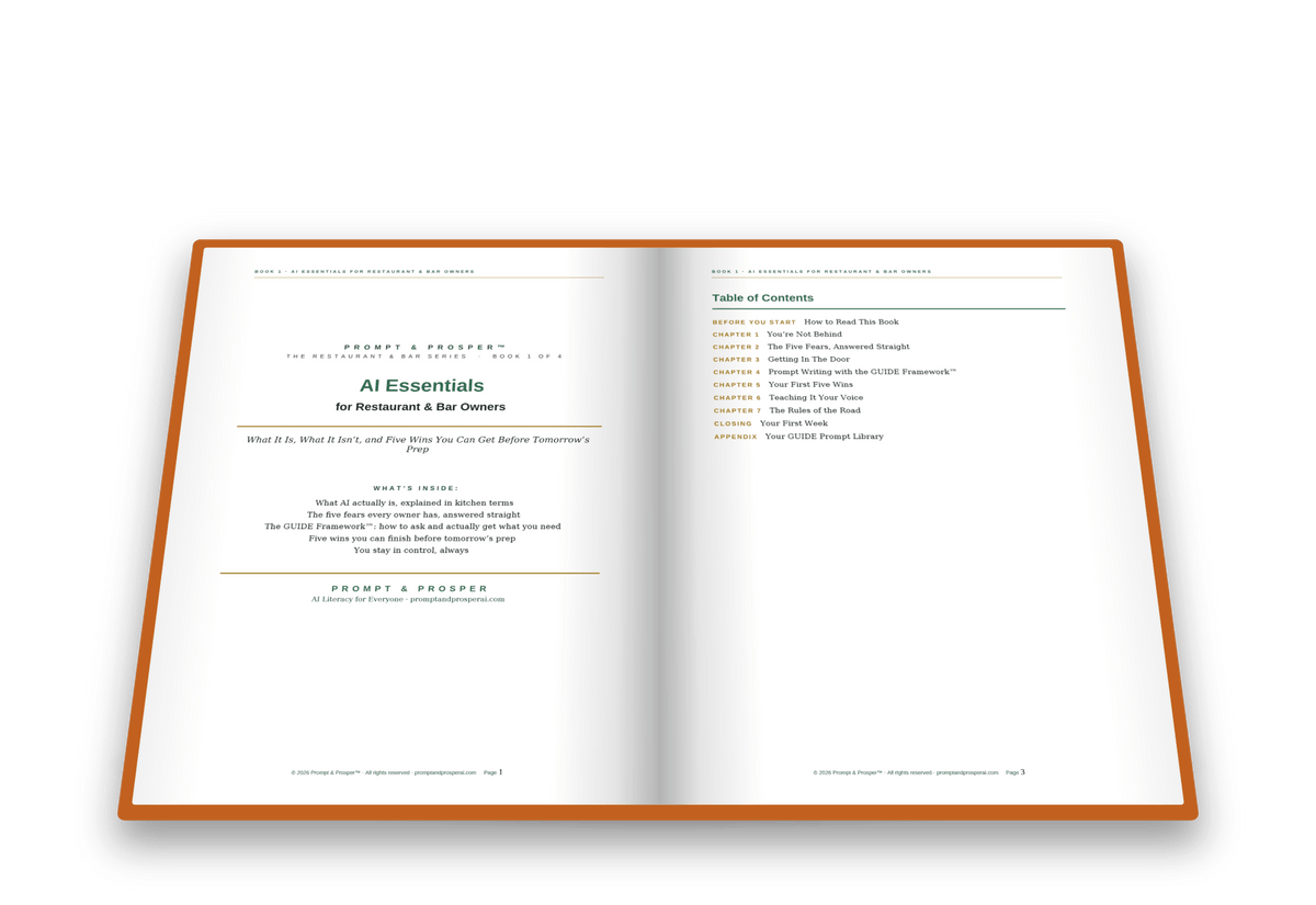 AI Essentials for Restaurant & Bar Owners: What It Is, What It Isn’t, and Five Wins You Can Get Before Tomorrow’s Prep
