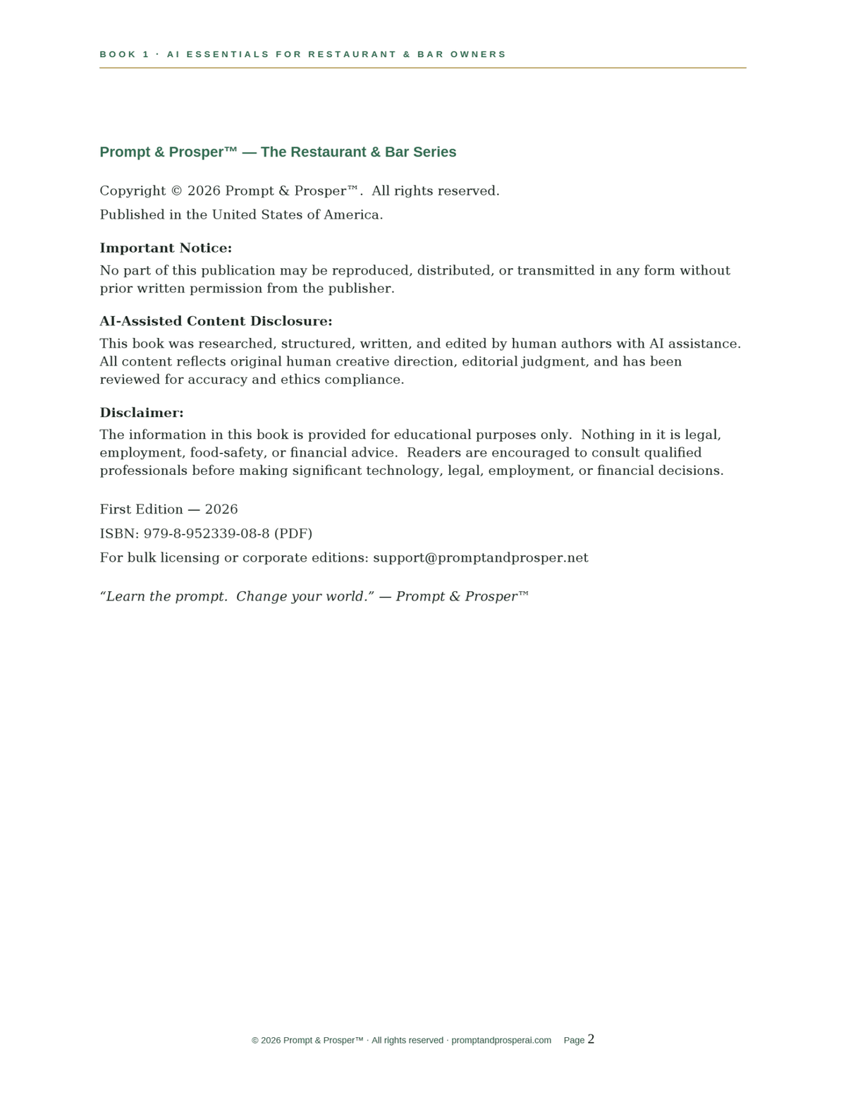 AI Essentials for Restaurant & Bar Owners: What It Is, What It Isn’t, and Five Wins You Can Get Before Tomorrow’s Prep