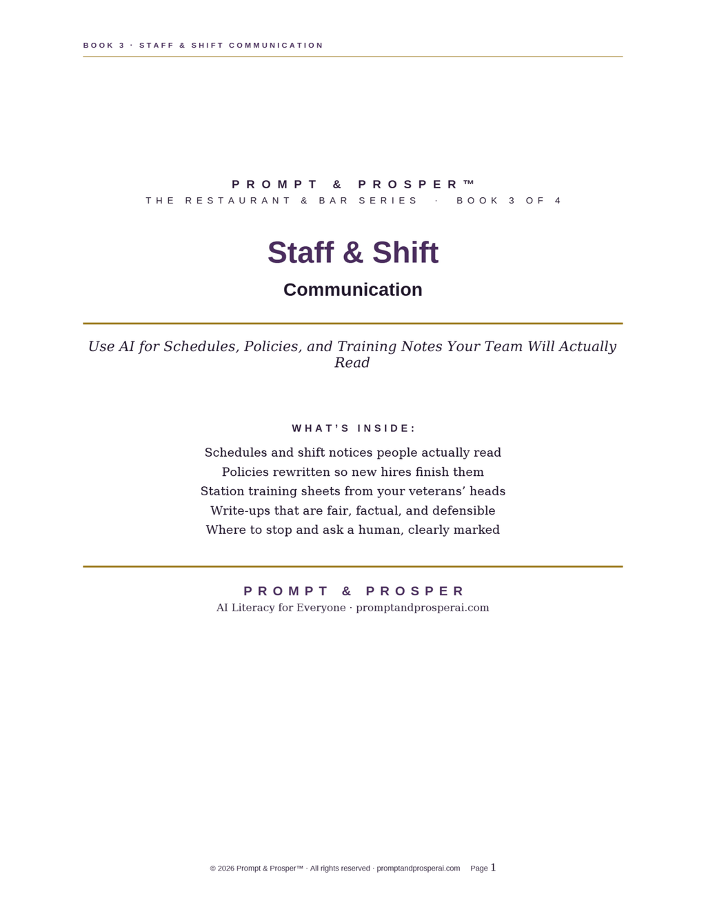 Staff & Shift Communication: Use AI for Schedules, Policies, and Training Notes Your Team Will Actually Read