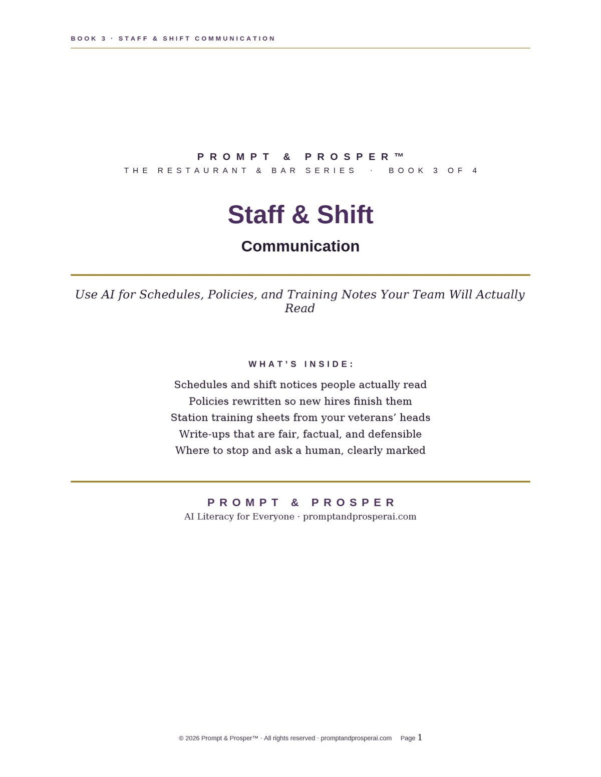 Staff & Shift Communication: Use AI for Schedules, Policies, and Training Notes Your Team Will Actually Read